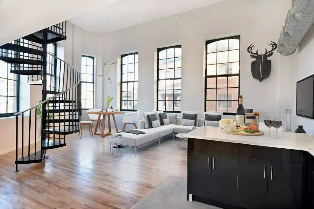 TrolleyLofts resident open concept living dining area 1