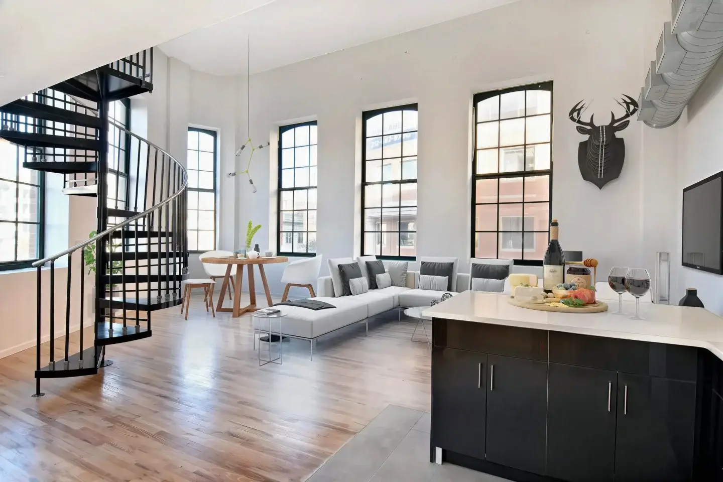 TrolleyLofts resident open concept living dining area 1